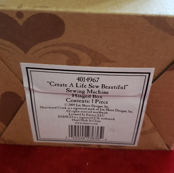 Jim Shore Heartwood Creek Create a Life Sew Beautiful Trinket Box New In Box - Picture 4 of 4